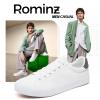 Rominz Mens White Canvas Shoes Fashion Low Top Canvas Sneakers Casual Tennis Shoes Lace-Up Walking Shoes for Men(White,US12) view 3