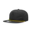5 Panel High Profile Relaxed Cotton Blend Rope Hat, Black/Gold view 1