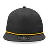 5 Panel High Profile Relaxed Cotton Blend Rope Hat, Black/Gold view 2