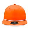 5 Panel High Profile Relaxed Cotton Blend Rope Hat, Orange/White view 2