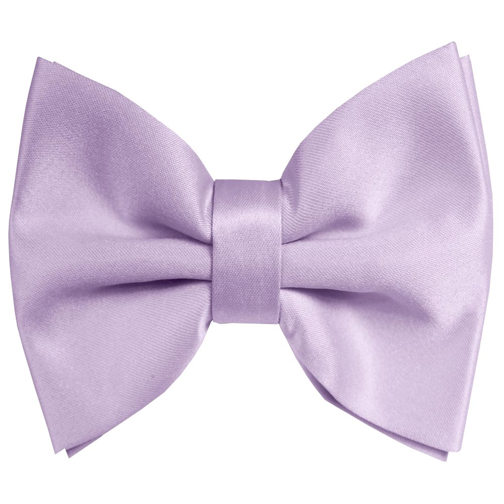 Dibi Mens Solid Color Formal Pre Tied Bow Ties - Mens Bowties - Adjustable Bow Tie (Lilac)