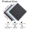 12pcs Patchwork Foam Mat, Floor Mat with Linen Fabric Top, 30x30x1cm Thicken Interlocking Carpet Tiles, Soft EVA Foam Tiles Square Rugs for Exercise, Yoga(Color:Dark Blue) view 2