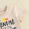 Fernvia Baby Boy Summer Outfits Toddler Funny Letter Short Sleeve T-Shirt Tops Elastic Shorts 2 Piece Clothes Set view 4