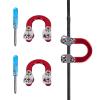 SPG 2 Sets Archery D Loop, Archery Metal D Loop for Compound Bow Release Nocking Loop with Screwdrivers Mounted on Bowstring Screw Reinforcement Compound Bow Accessories Hunting view 1