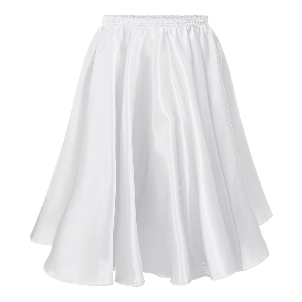 Winnrchan Girls Full Circle Dance Long Skirt Latin Rumba Samba Belly Dance Flamenco Skirt Maxi Skirts White A 3-4 Years