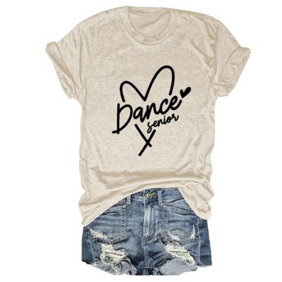 Dance Senior Shirts, Dance Team Senior T Shirt for Women, Senior Dance Mom Graphic Tees, Dancer Gift, Mother's Day Beige
