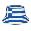 Cute Greece Greek Flag Bucket Hat for Women Men Unisex Sun Cap Packable Outdoor Greece Fisherman Hat Headwear view 1