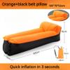 HAMAPI Inflatable Sofa with Pillow-Portable Waterproof Couch for Camping,Beach,Travel,Picnics,Outdoor, Music Festivals, Backyard-Bean Bag Chair,Folding Sofa-Beach Bed (Orange+Black with Pillow) view 2