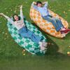 HAMAPI Inflatable Sofa with Pillow-Portable Waterproof Couch for Camping,Beach,Travel,Picnics,Outdoor, Music Festivals, Backyard-Bean Bag Chair,Folding Sofa-Beach Bed (Orange+Black with Pillow) view 3