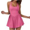 NineFit Basics Tennis Dress for Women with Built-In Shorts and Bra Athletic Workout Exercise Adjustable Strap Dresses Golf Skirts, X-Large, A04_hot Pink view 1