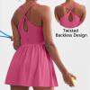 NineFit Basics Tennis Dress for Women with Built-In Shorts and Bra Athletic Workout Exercise Adjustable Strap Dresses Golf Skirts, X-Large, A04_hot Pink view 4