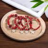 Pingyongchang Stackable Beaded Bracelets for Women Multi-Layer Mixed Color Beaded Stretch Bracelet Crystal Stone Heart Letter Gold Charm Gemstone Bangles for Women Men Boho Summer Beach Jewelry-B Red view 2
