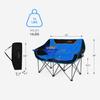 FAIR WIND Oversized Fully Padded Camping Chair Folding Loveseat Camping Couch Double Duo Chair Heavy Duty Quad Fold Arm Chair with Cup Hold - Supports 650 LBS Blue view 3