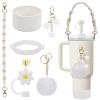Stanley Cup Accessories Set Including 1 Pcs Water Bottle Handle Strap, 1 Pcs Siliocne Stanley Cup Boot, 1 Pcs Siliocne Straw Cover, 2 Pcs Stanley Charms for Stanley Cup 40oz & 30oz Tumbler (White) view 1