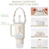 Stanley Cup Accessories Set Including 1 Pcs Water Bottle Handle Strap, 1 Pcs Siliocne Stanley Cup Boot, 1 Pcs Siliocne Straw Cover, 2 Pcs Stanley Charms for Stanley Cup 40oz & 30oz Tumbler (White) view 2