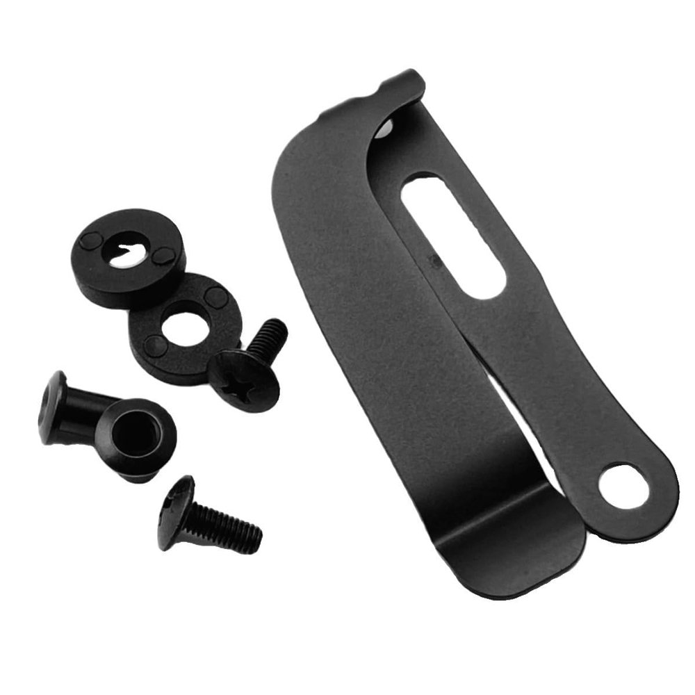 2 Sets Kydex Belt Clips with 4 Sets Screws, Stainless Deep Carry Pocket Clip for Kydex Sheath, Knife Case