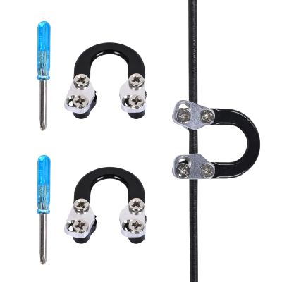 SPG 2 Sets Archery D Loop, Archery Metal D Loop for Compound Bow Release Nocking Loop with Screwdrivers Mounted on Bowstring Screw Reinforcement Compound Bow Accessories Hunting
