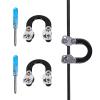 SPG 2 Sets Archery D Loop, Archery Metal D Loop for Compound Bow Release Nocking Loop with Screwdrivers Mounted on Bowstring Screw Reinforcement Compound Bow Accessories Hunting view 1