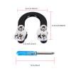 SPG 2 Sets Archery D Loop, Archery Metal D Loop for Compound Bow Release Nocking Loop with Screwdrivers Mounted on Bowstring Screw Reinforcement Compound Bow Accessories Hunting view 2