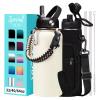 32 oz Insulated Water Bottle with Straw - Chug Lid, (Cold 48h, Hot 24h) Stainless Steel Flask with Paracord Handle, Storage Pouch with Strap, Metal Thermo for School Travel Sports Gym Women view 1
