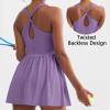 NineFit Basics Tennis Dress for Women with Built-in Shorts and Bra Athletic Workout Exercise Adjustable Strap Dresses Golf Skirts, Medium, A04_purple view 2