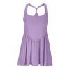 NineFit Basics Tennis Dress for Women with Built-in Shorts and Bra Athletic Workout Exercise Adjustable Strap Dresses Golf Skirts, Medium, A04_purple view 4