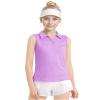 Auranso Girls Sleeveless Polo Shirts V-Neck Golf Tennis T-Shirts with Collared Quick Dry Tank Tops Purple 11-12 Years view 1
