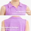 Auranso Girls Sleeveless Polo Shirts V-Neck Golf Tennis T-Shirts with Collared Quick Dry Tank Tops Purple 11-12 Years view 4