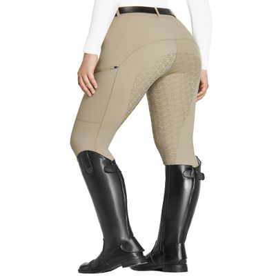 FitsT4 Sports Women's Full Seat Breeches Equestrian Pants High Waist Horse Riding Pants Tights with Pockets Khaki XS