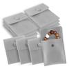 BOSMIOW 10 Packs Velvet Jewelry Pouch with Snap Button,8.5 * 10cm Small Bracelet Packaging Bags,Envelope Style Storage Bags,Gift Bags for Rings Necklace Earrings Watch,Grey view 1