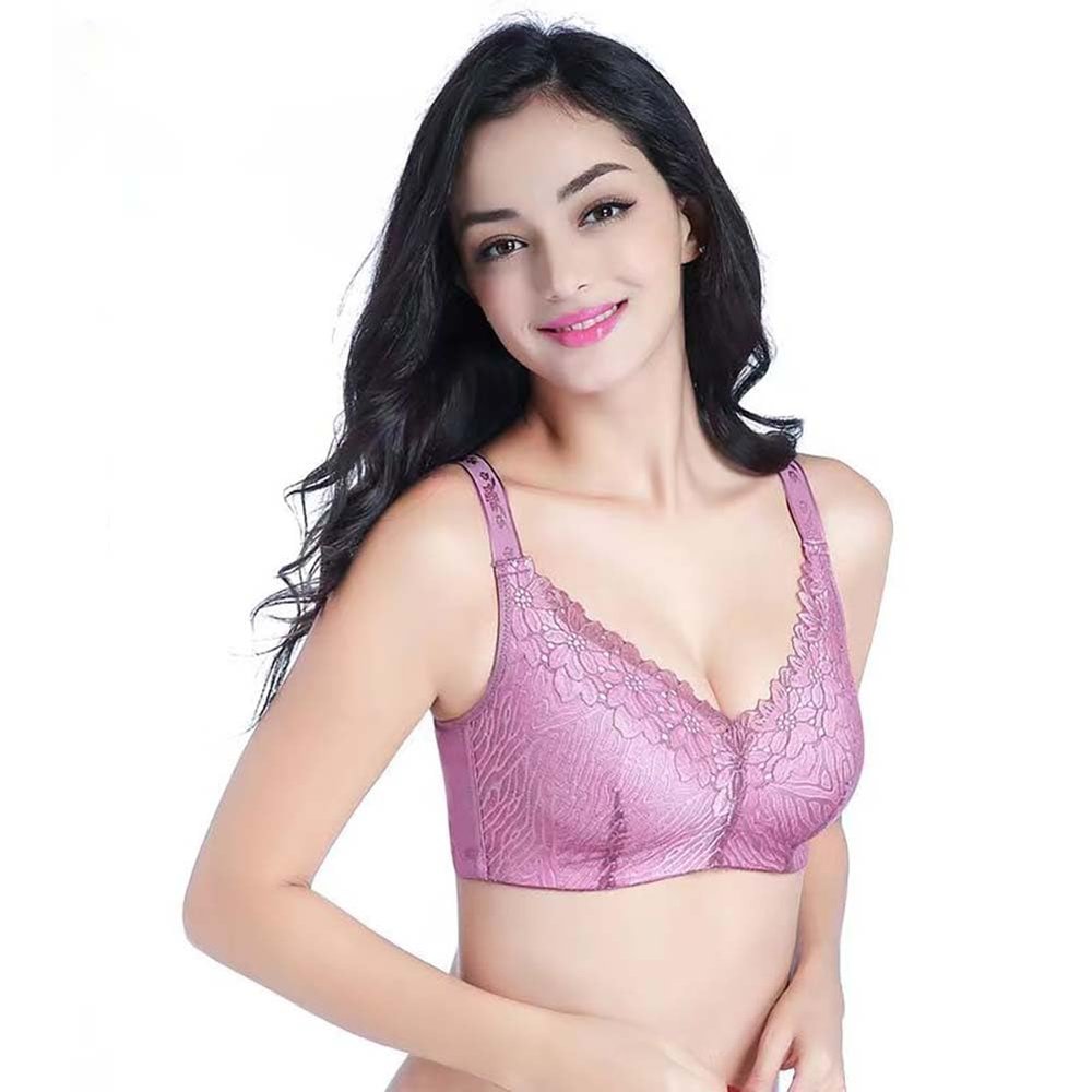 NARCSIA Women's Mastectomy Pocket Bra for Breast implants&Daily Bras (US, Cup Band, B, 40, Purple)