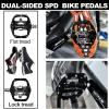 BUCKLOS SPD Pedals PD-M680 MTB Mountain Bike Clip in Dual Sided Pedals and Comfortable Extra Wide Bike Seat Cushion for Women Men view 2