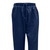 NineFit Basics Women's Cotton Linen Pants Summer Elastic Waist Drawstring Palazzo Pants Wide Leg Casual Loose Trousers with Pockets Navy, Medium view 4