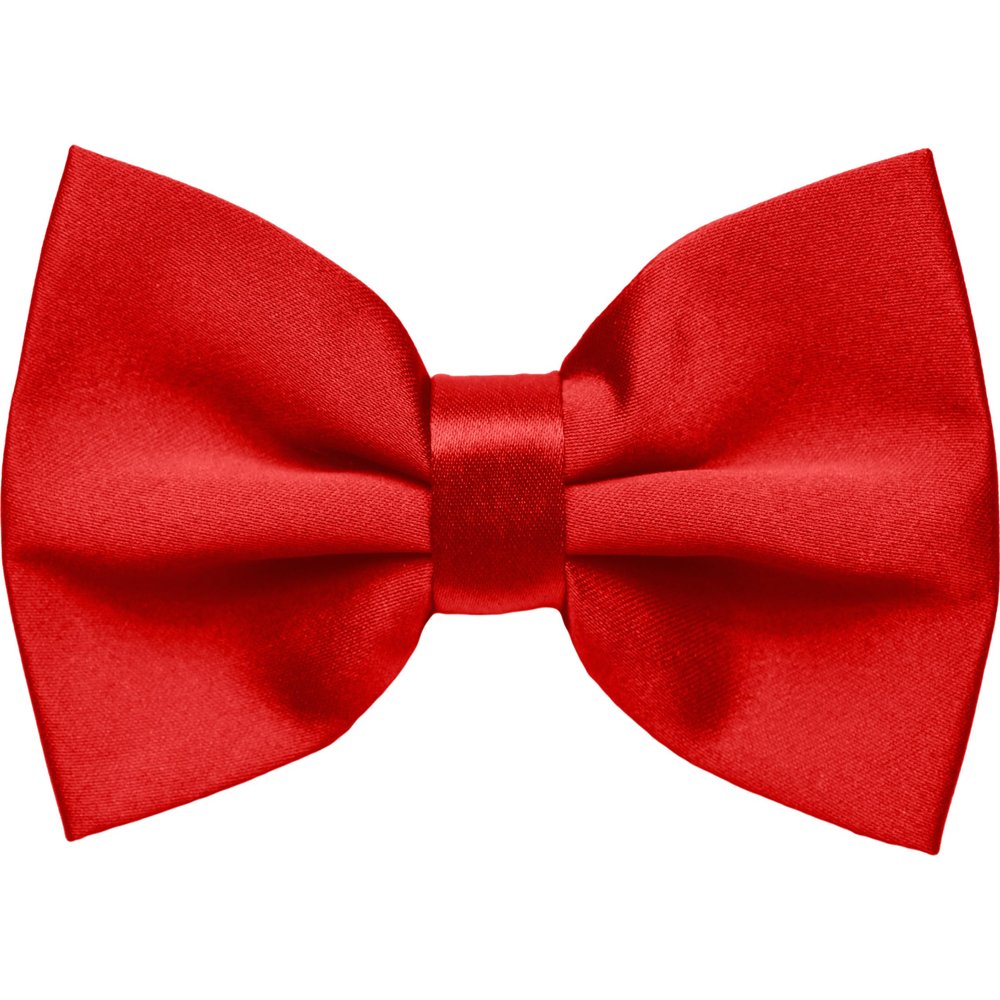 Dibi Mens Solid Color Formal Pre Tied Bow Ties - Mens Bowties - Adjustable Bow Tie (Red)