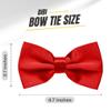 Dibi Mens Solid Color Formal Pre Tied Bow Ties - Mens Bowties - Adjustable Bow Tie (Red) view 3