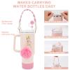 3tyto Stanley Cup Accessories Set Including Water Bottle Handle Strap, Siliocne Stanley Cup Boot, Siliocne Straw Cover, Stanley Charms for Stanleys Cup 40oz & 30oz Tumbler (Pink) view 2