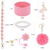 3tyto Stanley Cup Accessories Set Including Water Bottle Handle Strap, Siliocne Stanley Cup Boot, Siliocne Straw Cover, Stanley Charms for Stanleys Cup 40oz & 30oz Tumbler (Pink) view 3