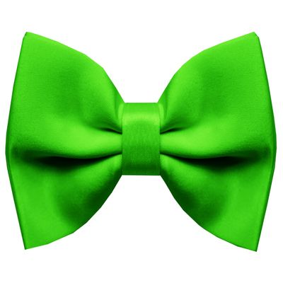 Dibi Mens Solid Color Formal Pre Tied Bow Ties - Mens Bowties - Adjustable Bow Tie (Neon Green)