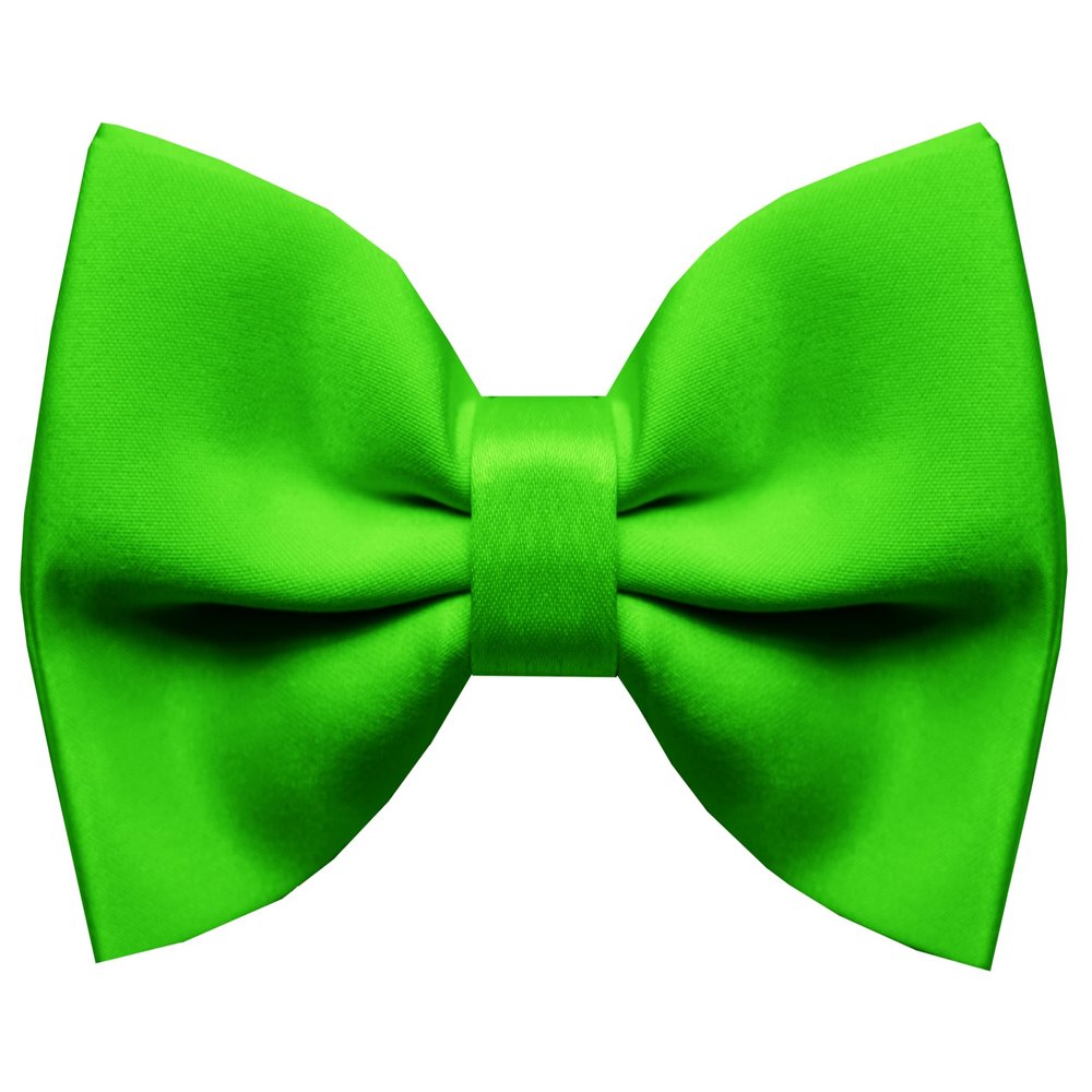 Dibi Mens Solid Color Formal Pre Tied Bow Ties - Mens Bowties - Adjustable Bow Tie (Neon Green)