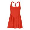 NineFit Basics Tennis Dress for Women with Built-in Shorts and Bra Athletic Workout Exercise Adjustable Strap Dresses Golf Skirts, X-Large, A04_red view 4