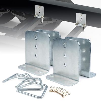 Aupar Heavy-Duty Steel 6" L-Type Boat Trailer Bunk Bracket Kit Fit for 3x3 Boat Trailer Crossmembers - 4 Pack