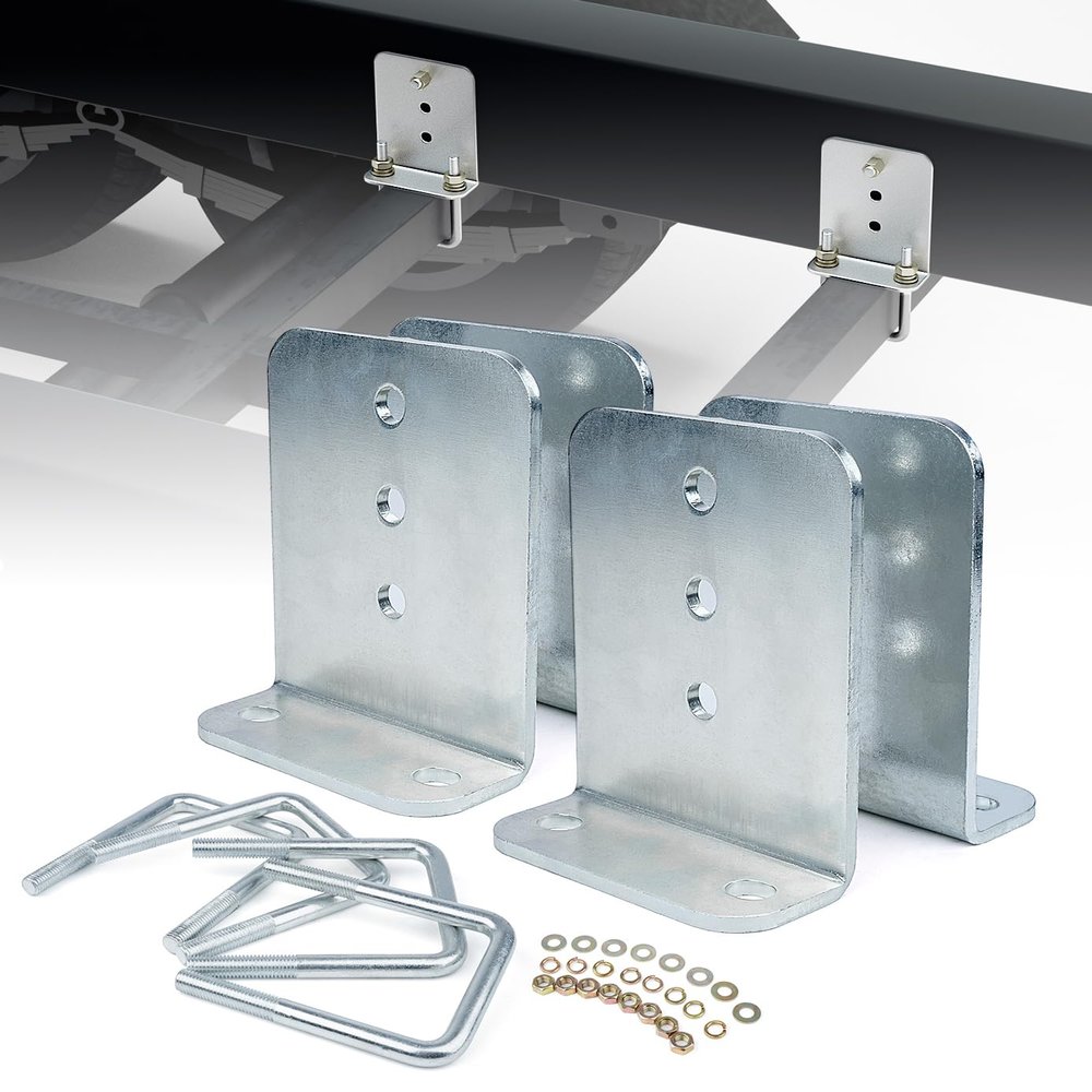 Aupar Heavy-Duty Steel 6" L-Type Boat Trailer Bunk Bracket Kit Fit for 3x3 Boat Trailer Crossmembers - 4 Pack