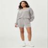 ODODOS Modal Soft Relaxed Shorts for Women Adjustable Shockcord High Waist Casual Shorts with Pockets - 4" Inseam, Light Gray, Medium view 3