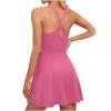 NineFit Basics Tennis Dress for Women with Built-in Shorts and Bra Athletic Workout Exercise Adjustable Strap Dresses Golf Skirts, Small, A03_hot Pink view 1