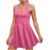NineFit Basics Tennis Dress for Women with Built-in Shorts and Bra Athletic Workout Exercise Adjustable Strap Dresses Golf Skirts, Small, A03_hot Pink view 4