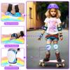 Comforhous Color Gradient Kids Bike Helmet and Pads Adjustable Helmet for Kids Protective Gear Set with Elbow Knee Pads Wrist Guards for Cycling Bicycle view 4