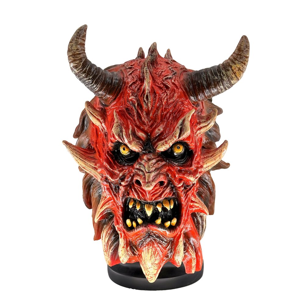 MILERUN Terrifyingly Realistic Latex Red Devil Mask-Terrifyingly Realistic Costume Accessory