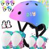 Comforhous Color Gradient Kids Bike Helmet and Pads Adjustable Helmet for Kids Protective Gear Set with Elbow Knee Pads Wrist Guards for Cycling Bicycle view 1