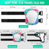 Comforhous Color Gradient Kids Bike Helmet and Pads Adjustable Helmet for Kids Protective Gear Set with Elbow Knee Pads Wrist Guards for Cycling Bicycle view 4
