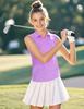 Auranso Girls Sleeveless Polo Shirts V-Neck Golf Tennis T-Shirts with Collared Quick Dry Tank Tops Purple 7-8 Years view 3